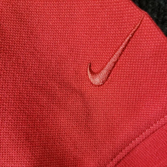 Nike Tiger Woods TW Fist Pump Golf Polo Dri Fit Masters Championship Red Shirt - Picture 4 of 8